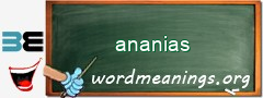 WordMeaning blackboard for ananias